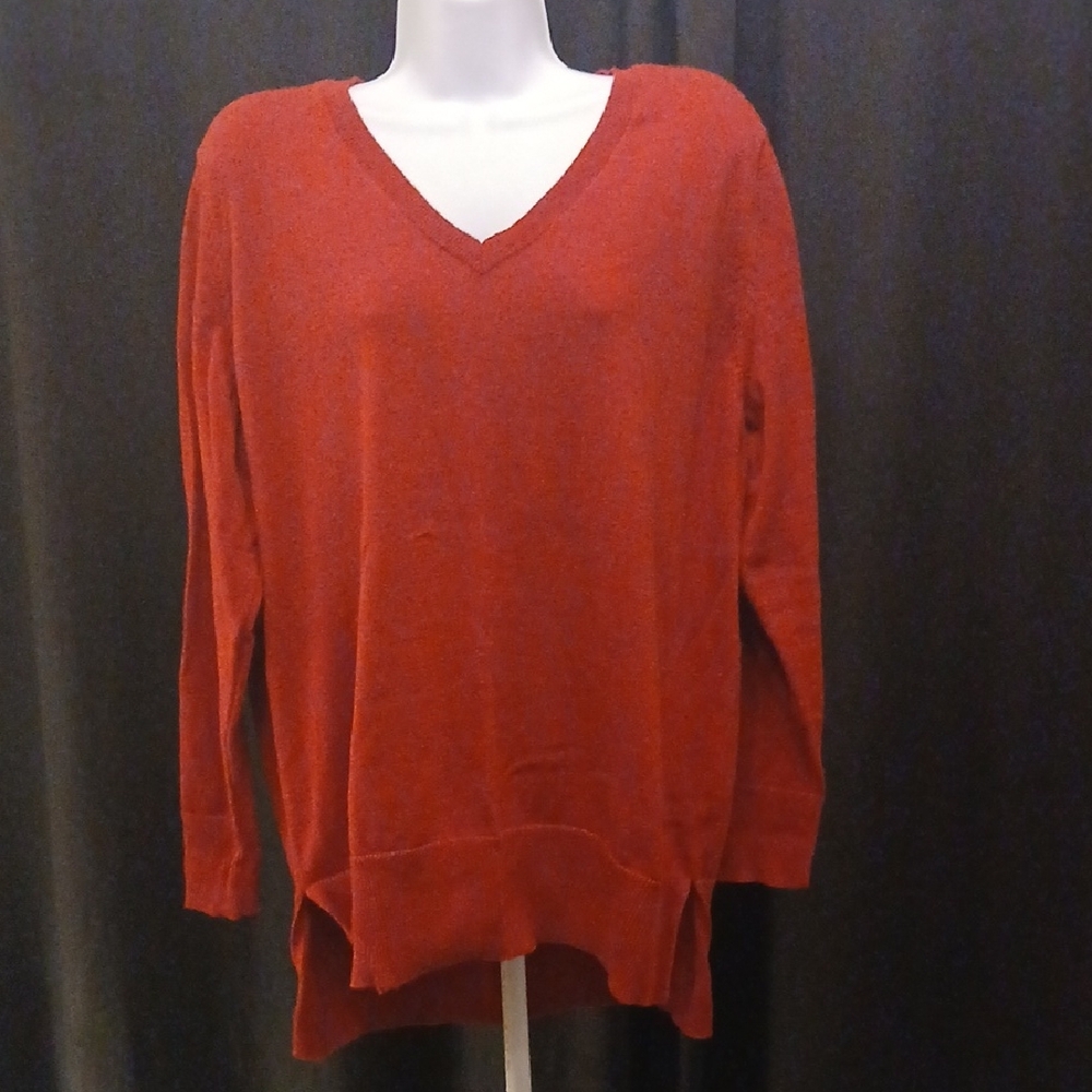 🎄Maison Jules Rich Red V-Neck Sweater🎅🎁